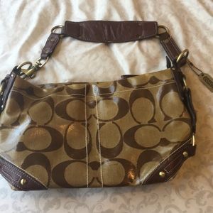 Brown and tan Coach purse